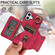 iPhone 16 Plus Skin Feel Card Bag Phone Case with Ring Buckle - Red