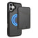 iPhone 16 Plus Skin Feel Detachable Card Bag Magsafe Phone Case - Black