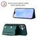 iPhone 16 Plus Skin Feel Four Card Slots Phone Case with Wrist Strap - Green