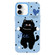 iPhone 16 Plus Skin Feeling Jelly TPU Hybrid PC Phone Case - Dancing Cat Blue