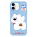 iPhone 16 Plus Skin Feeling Jelly TPU Hybrid PC Phone Case - Pooping Puppy Blue