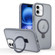 iPhone 16 Plus Skin-feel Ring MagSafe Holder Phone Case - Titanium Gray