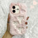 iPhone 16 Plus Snake Embroidery Plush Silicone Phone Case - Bowknot And Pink