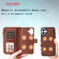iPhone 16 Plus Solid Color 2 in 1 Zipper Shockproof Phone Case - Brown