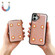 iPhone 16 Plus Solid Color Zipper 11-Card Slots Bag Phone Case with Lanyard - Rose Gold