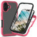iPhone 16 Plus Starry Sky Solid Color Series PC + TPU Phone Case with PET Film - Pink