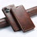 iPhone 16 Plus Suteni Baroque Calf Texture Buckle Wallet Leather Phone Case - Khaki