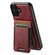 iPhone 16 Plus Suteni H17 Oil Eax Leather MagSafe Detachable Wallet Phone Case - Red