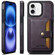 iPhone 16 Plus Suteni M1 Oil Wax MagSafe Detachable Horizontal Card Bag Phone Case - Purple