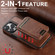 iPhone 16 Plus Suteni M2 Oil Wax MagSafe Horizontal Card Bag Phone Case - Brown