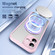 iPhone 16 Plus Translucent Frosted MagSafe Rotating Holder Phone Case with AI Button - Pink