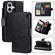 iPhone 16 Plus Tri-Fold 9-Card Wallets Leather Phone Case - Black