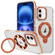 iPhone 16 Plus Two Color TPU Hybrid Acrylic MagSafe Magnetic Holder Phone Case - Orange