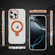 iPhone 16 Plus Two Color TPU Hybrid Acrylic MagSafe Magnetic Holder Phone Case - Orange