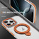iPhone 16 Plus Two Color TPU Hybrid Acrylic MagSafe Magnetic Holder Phone Case - Orange