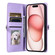 iPhone 16 Plus Wallet Multi-card Slot Leather Phone Case with Lanyard - Purple