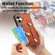 iPhone 16 Plus Wristband Kickstand Card Wallet Back Phone Case with Tool Knife - Brown