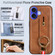 iPhone 16 Plus Wristband Leather Back Phone Case - Brown