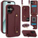iPhone 16 Plus Wristband Vertical Flip Wallet Back Cover Phone Case with Long Lanyard - Wine Red
