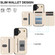iPhone 16 Plus YM006 Skin Feel Zipper Card Bag Phone Case with Dual Lanyard - Apricot