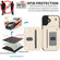 iPhone 16 Plus YM006 Skin Feel Zipper Card Bag Phone Case with Dual Lanyard - Apricot
