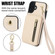 iPhone 16 Plus YM006 Skin Feel Zipper Card Bag Phone Case with Dual Lanyard - Apricot
