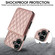 iPhone 16 Plus YM015 Crossbody Rhombic Card Bag RFID Phone Case - Rose Gold