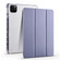 iPad Pro 11 2024 3-fold Clear TPU Smart Leather Tablet Case with Pen Slot - Lavender Purple