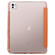 iPad Pro 11 2024 3-folding Electric Pressed Skin Texture Leather Tablet Case - Orange