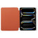 iPad Pro 11 2024 3-folding Electric Pressed Skin Texture Leather Tablet Case - Orange