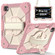 iPad Pro 11 2024 Contrast Color Robot Silicone Hybrid PC Tablet Case - Rose Gold Beige