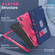 iPad Pro 11 2024 Contrast Color Silicone Acrylic PC Tablet Case with Holder - Navy Blue Rose Red