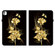 iPad Pro 11 2024 Crystal Texture Painted Leather Smart Tablet Case - Gold Butterfly Rose