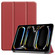 iPad Pro 11 2024 Custer Pure Color 3-Fold Holder Smart Leather Tablet Case - Wine Red
