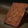 iPad Pro 11 2024 Fortune Tree Embossed Leather Smart Tablet Case - Brown