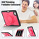 iPad Pro 11 2024 Honeycomb Hybrid Tablet Case with Handle Holder & Strap - Rose Red