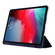 iPad Pro 11 2024 Skin Feel Tri-fold Leather Tablet Case with Pen Slot - Dark Blue