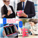 iPad Pro 11 2024 T Holder Robot Silicone Hybrid PC Tablet Case - Camouflage Rose Red