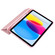 iPad 2025 / 2022 Four-corner Airbag Shockproof Three-fold Tablet Leather Case - Pink