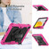 iPad 2025 / 2022 Silicone + PC Full Body Protection Tablet Case - Black + Rose Red