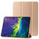 iPad 2025 / 2022 Three-folding Holder Honeycomb Silicone + PU Smart Leather Tablet Case - Gold