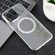 iPhone 15 6D Plated Carbon Fiber Clear Magsafe PC Phone Case - Starlight Silver