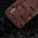 iPhone 15 ABEEL Genuine Leather Mahjong Pattern Black Edge Phone Case - Brown