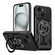 iPhone 15 Armor Rotating Holder MagSafe Phone Case - Black