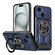 iPhone 15 Armor Rotating Holder MagSafe Phone Case - Blue