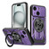 iPhone 15 Armor Rotating Holder MagSafe Phone Case - Purple