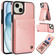 iPhone 15 AwQuer Vertical Flip Card Bag Holder Leather Phone Case - Rose Gold