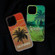 iPhone 15 Beach Coconut Dual-side Laminating Laser Frosted Phone Case - Green Yellow