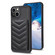 iPhone 15 BF26 Wave Pattern Card Bag Holder Phone Case - Black