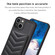 iPhone 15 BF26 Wave Pattern Card Bag Holder Phone Case - Black